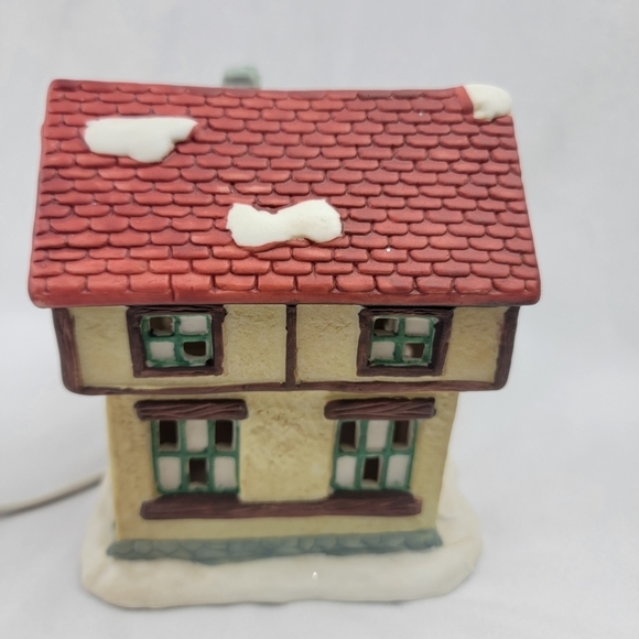 Dickens Collectables fabric shop Porcelain lighted house & 4 kids decorating tre - Picture 7 of 9